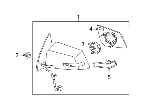 2013 GMC Acadia Mirrors Mirror Glass Diagram for 23144324