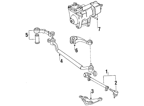 1990 BMW 750iL Steering Column & Wheel, Steering Gear & Linkage Exchange Hydro Steering Gear Servotronic Diagram for 32131138566