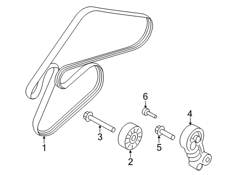 2015 Hyundai Azera Belts & Pulleys Ribbed V-Belt Diagram for 25212-3C311