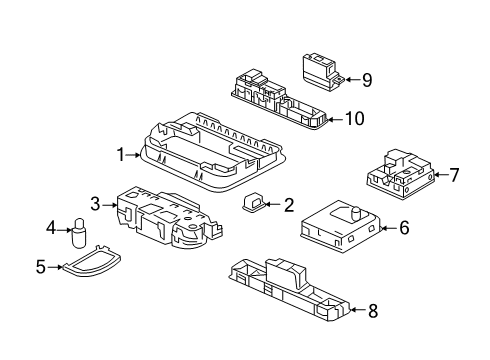 2021 Honda Insight Sunroof Clip, Map Light Diagram for 91560-TP6-A01