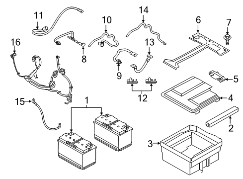 2019 Ford Transit-250 Battery Battery Tray Diagram for CK4Z-10732-B