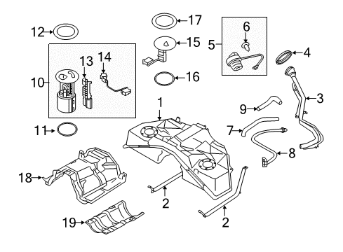 2016 Infiniti QX50 Senders In Tank Fuel Pump Diagram for 17040-1BA0D