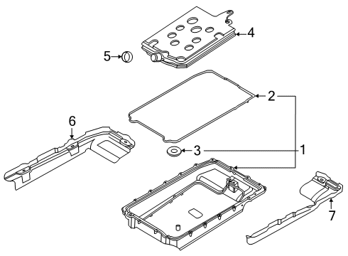2020 Lincoln Aviator Case & Related Parts Shield Diagram for L1MZ-7F013-A