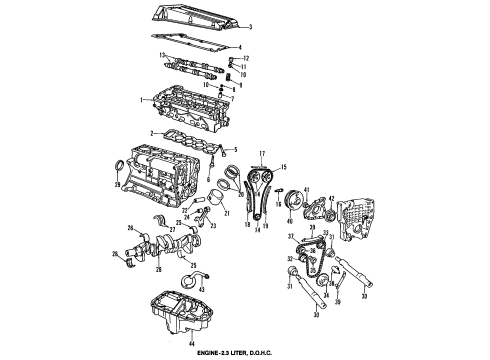 1997 Saab 9000 Engine Parts, Mounts, Cylinder Head & Valves, Camshaft & Timing, Oil Cooler, Oil Pan, Oil Pump, Balance Shafts, Crankshaft & Bearings, Pistons, Rings & Bearings Cover, Timing Belt Rear Diagram for 90572785