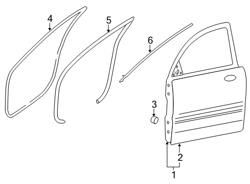 2017 Hyundai Azera Front Door Front Right-Hand Door Module Panel Assembly Diagram for 82481-3V100