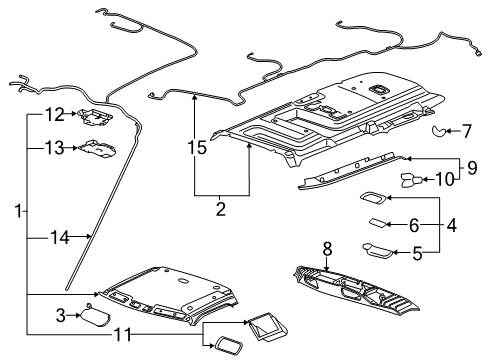 2021 GMC Savana 2500 Interior Trim - Roof Dome Lamp Diagram for 15166043