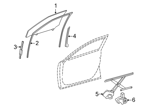 2011 Lexus ES350 Front Door Frame Sub-Assy, Front Door, Front Lower RH Diagram for 67401-33080