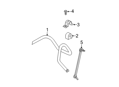 2007 Chevrolet Equinox Stabilizer Bar & Components - Front Stabilizer Bar Insulator Diagram for 15926008