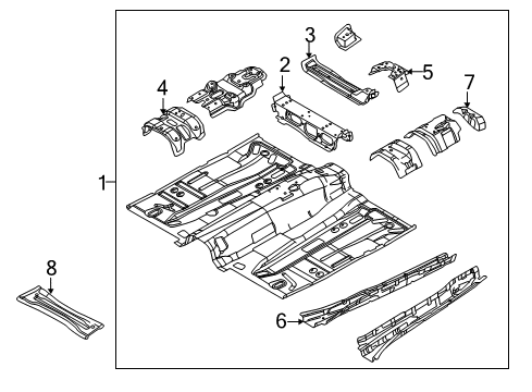 2012 Ford Focus Pillars, Rocker & Floor - Floor & Rails Front Floor Pan Diagram for CP9Z-5411135-A