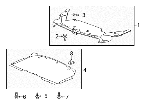 2013 Cadillac ATS Splash Shields Lower Deflector Diagram for 23457488