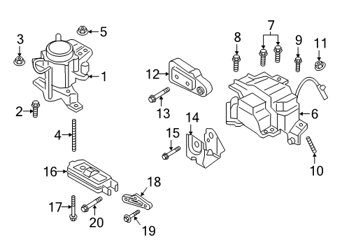 2020 Lincoln Continental Engine & Trans Mounting Upper Arm Bracket Diagram for K2GZ-6F055-A