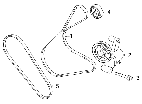 2021 Ford Transit Connect Belts & Pulleys Belt Tensioner Diagram for JX6Z-6A228-B