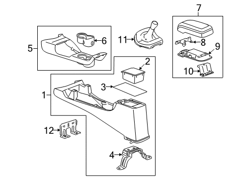 2006 Hummer H3 Console Console, Front Floor Diagram for 15832110