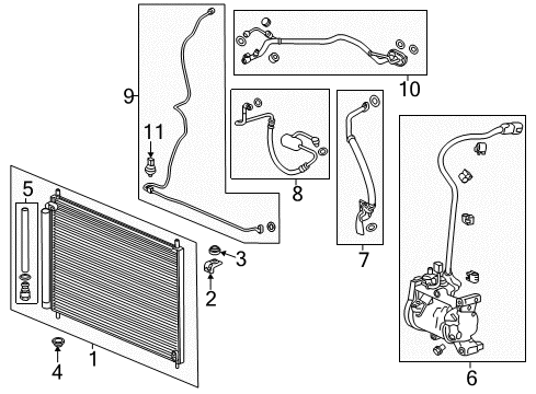 2014 Honda Accord Air Conditioner Pipe, Receiver Diagram for 80341-T3V-A01