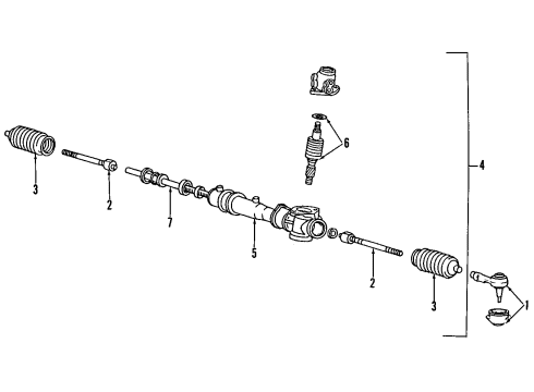 1994 Hyundai Elantra P/S Pump & Hoses, Steering Gear & Linkage Hose-Power Steering Oil Suction Diagram for 57531-28510