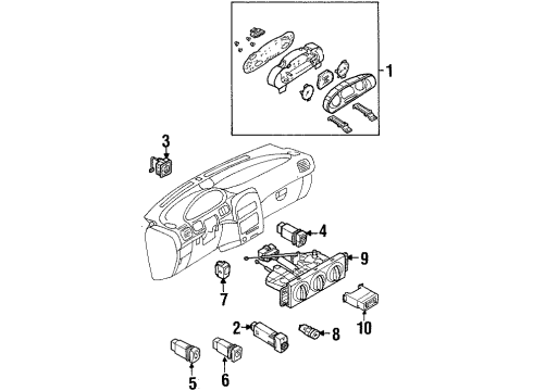 2002 Kia Sportage Instruments & Gauges Control Assembly-Heater Diagram for 0K07061190D