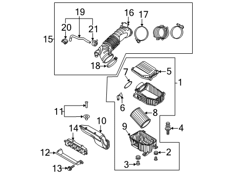 2020 Hyundai Veloster N Air Intake Clip-Hose Diagram for 1472018906S