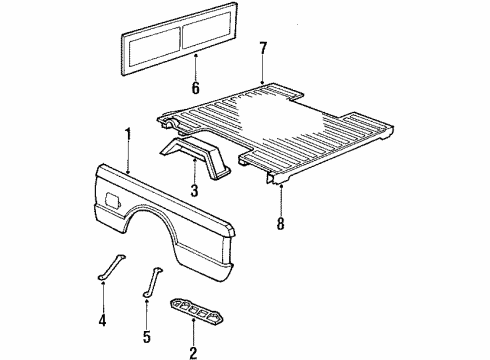 1989 GMC S15 Box Assembly Molding Diagram for 12300650