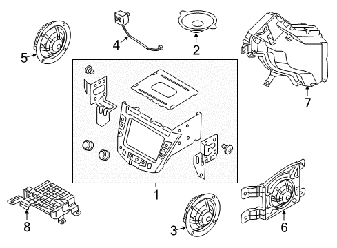 2017 Hyundai Veloster Sound System Front Tweeter Speaker Assembly, Left Diagram for 96310-2V000