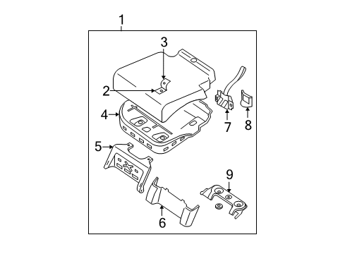 2005 Nissan Pathfinder Second Row Seats Cover - Rear Seat Lock Diagram for 88345-EA020