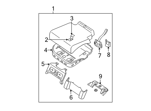 2012 Nissan Pathfinder Second Row Seats Cover-2ND Seat Leg, Center Diagram for 88224-EA000