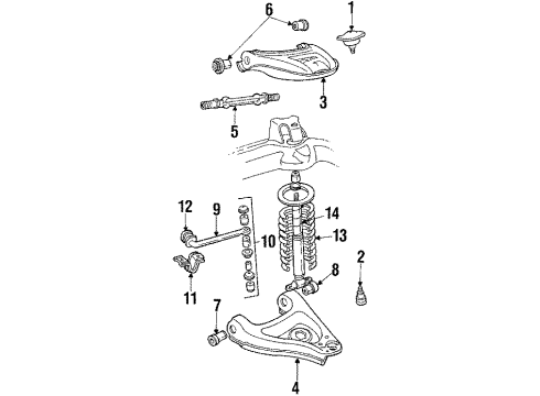 1985 GMC Caballero Front Suspension Components, Lower Control Arm, Upper Control Arm, Stabilizer Bar Shaft-Front Stabilizer (25Mm) Diagram for 459213