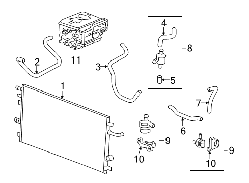 2011 Chevrolet Tahoe Inverter Cooling Components Pump Assembly Diagram for 25880378