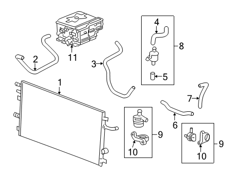 2011 Chevrolet Tahoe Inverter Cooling Components Pump Diagram for 15293032