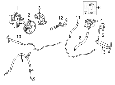 2013 Cadillac SRX P/S Pump & Hoses, Steering Gear & Linkage Power Steering Pump Diagram for 13505837