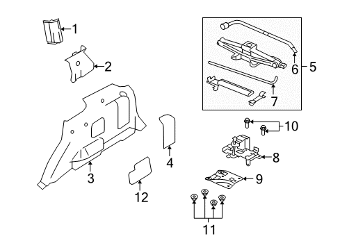 2009 Mercury Mariner Interior Trim - Quarter Panels Side Cover Diagram for 8M6Z-78312A29-AA