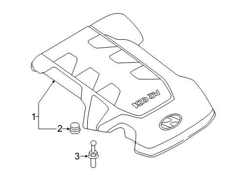 2020 Genesis G70 Engine Appearance Cover Bolt-Engine Cover Mounting Diagram for 292463L100