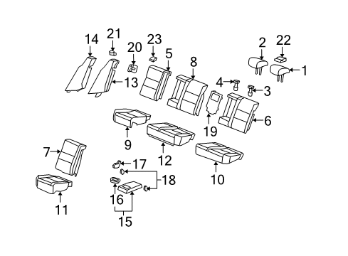 2007 Acura RDX Rear Seat Components Guide, Center Webbing (Graphite Black) Diagram for 82913-STK-A01ZA