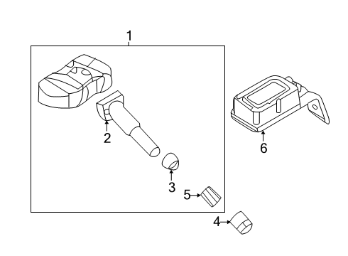 2019 Hyundai Santa Fe Tire Pressure Monitoring Tpms Tire Pressure Sensor Diagram for 52933-C1100