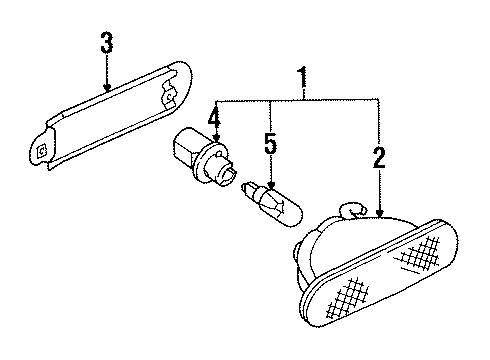 1997 Infiniti J30 Bulbs Lamp Assembly Back Up, RH Diagram for 26540-10Y01