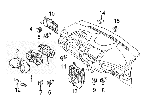 2011 Hyundai Elantra Ignition Lock Cluster Assembly-Instrument Diagram for 94011-3X040