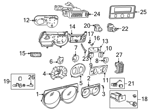 1994 Dodge B250 Cluster & Switches Lamp-Bulb And Socket Diagram for L00PC194