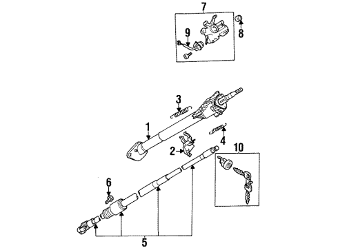 1995 Isuzu Rodeo Ignition Lock Column, Steering (Tilt Steering) Diagram for 8-97108-694-0