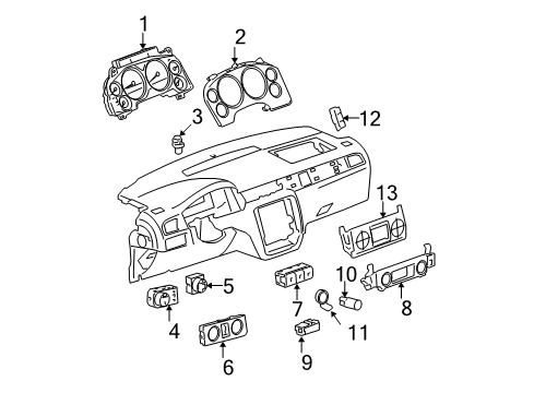 2007 GMC Sierra 2500 HD Cluster & Switches Switch Asm-Accessory Diagram for 15907027