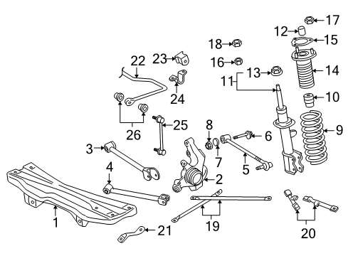 2004 Toyota MR2 Spyder Rear Suspension Components, Lower Control Arm, Upper Control Arm, Stabilizer Bar Bushings Diagram for 48818-17150