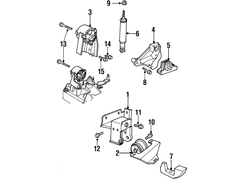 1995 Plymouth Neon Engine & Trans Mounting Bracket-Engine Roll DAMPENER Diagram for 4668166