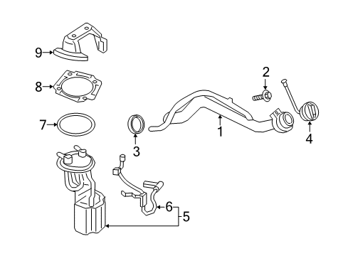 2021 Ford F-350 Super Duty Fuel System Components Fuel Cap Diagram for HC3Z-9030-D