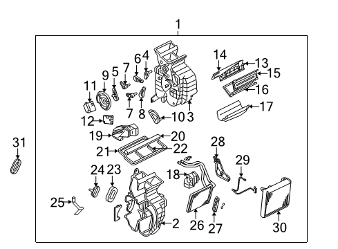2007 Kia Spectra5 Air Conditioner Mix Actuator Assembly Diagram for 971592F000