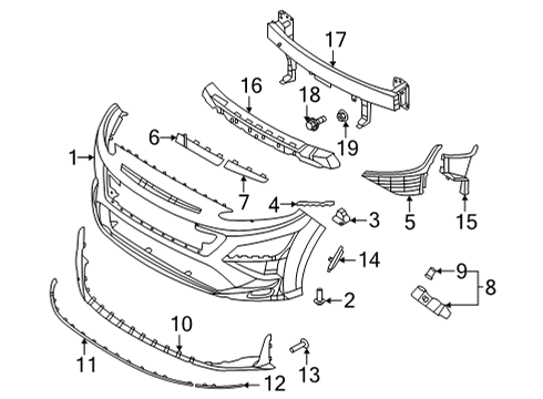 2022 Hyundai Kona Bumper & Components - Front LAMP ASSY-R/REFL & S/MKR FRT, L Diagram for 921A1-J9000