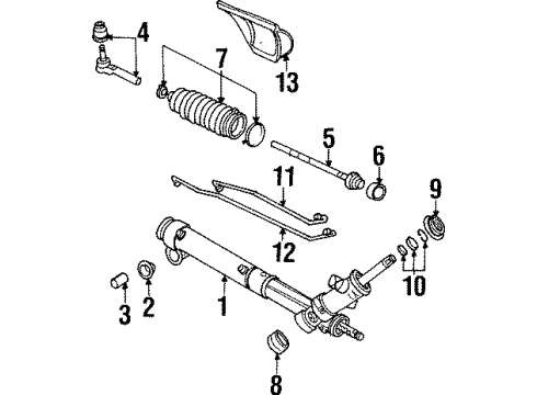 2002 Oldsmobile Silhouette P/S Pump & Hoses, Steering Gear & Linkage Gear Kit, Steering (Remanufacture) Diagram for 26098001