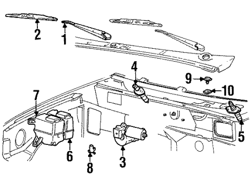 1998 Mercury Mountaineer Wiper & Washer Components Rear Motor Diagram for F87Z-17508-AD