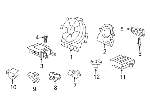 2018 Honda Pilot Air Bag Components SRS Unit (Rewritable) (Denso) Diagram for 77960-TG7-A11