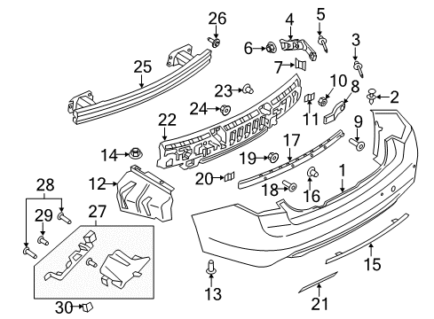 2019 Lincoln Continental Rear Bumper Center Support Diagram for GD9Z-17754-A