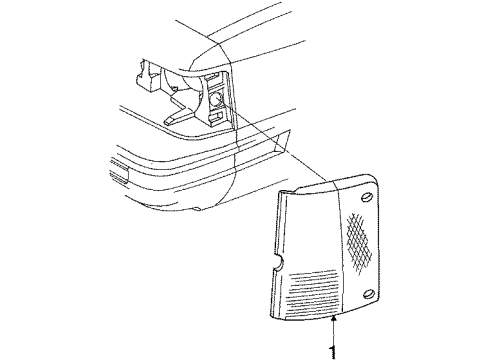 1984 Oldsmobile Cutlass Ciera Side Marker & Tail Lamps Lamp Asm, Front Side Marker Diagram for 929329