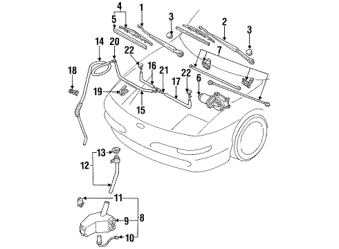 1994 Ford Probe Rear Wipers Cap Diagram for FO2Z17632A
