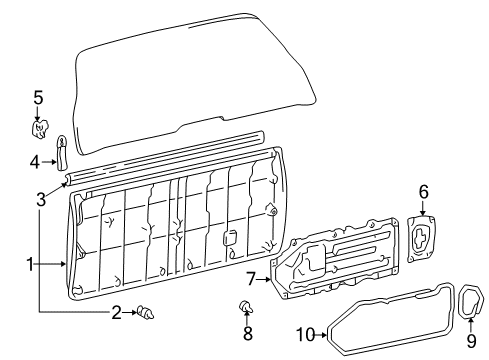 1997 Toyota 4Runner Interior Trim - Lift Gate Inner Weatherstrip Diagram for 68291-35010